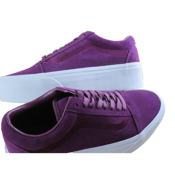 Vans Women's Old Skool Stackform Mono Embroidery Dark Purple Suede Shoes Size 8 - Picture 7 of 7